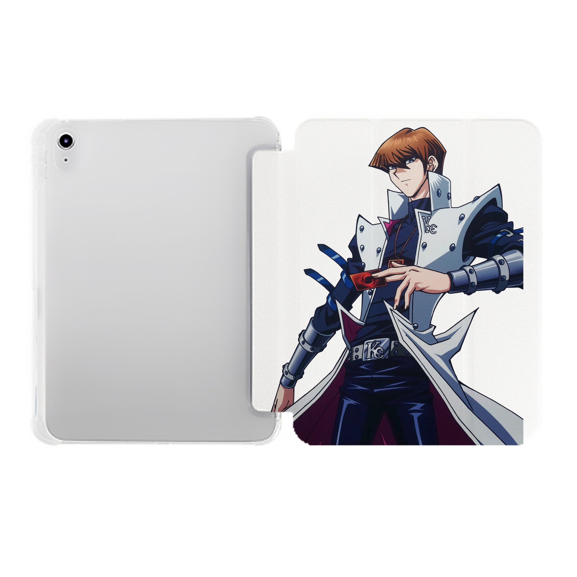 （画像用） 遊☆戯☆王 Yu-Gi-Oh! IPad ケース ペン収納付き 三つ折りスタンド PUレザー×シリコン 対応機種9.5/10.5/10.9インチ